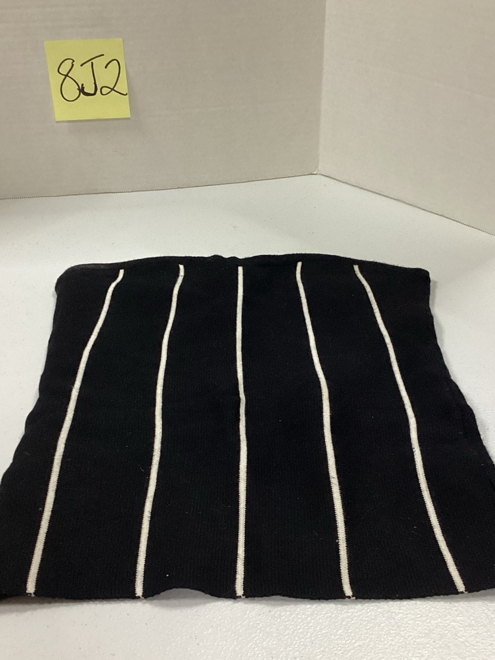 GBG Los Angeles Black Knit Tube Top with Cream Stripes